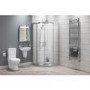 800 x 800mm Shower Enclosure Bathroom Suite with Curved Toilet & Wall Mount Basin
