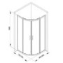 Taylor & Moore Offset Reversible Quadrant Shower Enclosure with Twin Sliding Doors 800 x 900mm & Offset Quadrant Acrylic Capped Stone Shower Tray