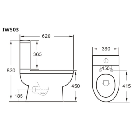 Modern Curved Toilet and Basin Bathroom Suite