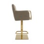 Mink Velvet Adjustable Swivel Bar Stool with Gold Base - Sonny