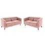 Pink Velvet 3 Seater Sofa & 2 Seater Sofa Set - Lotti