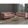 Pink Velvet 3 Seater Sofa & 2 Seater Sofa Set - Lotti