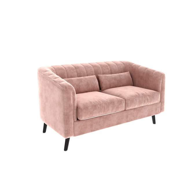 Pink Velvet 3 Seater Sofa & 2 Seater Sofa Set - Lotti