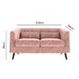 Pink Velvet 3 Seater Sofa & 2 Seater Sofa Set - Lotti