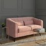 Pink Velvet 3 Seater Sofa & 2 Seater Sofa Set - Lotti