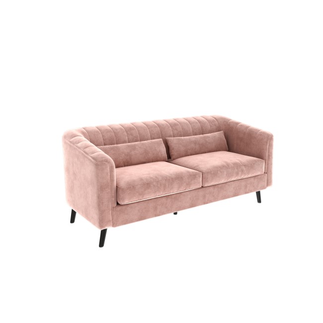 Pink Velvet 3 Seater Sofa & 2 Seater Sofa Set - Lotti