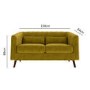 Lotti Green Velvet 3 Seater Sofa & 2 Seater Sofa Set
