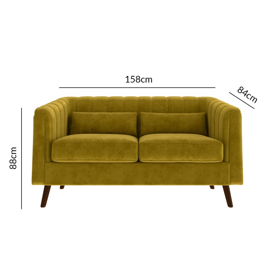 Lotti Green Velvet 3 Seater Sofa & 2 Seater Sofa Set