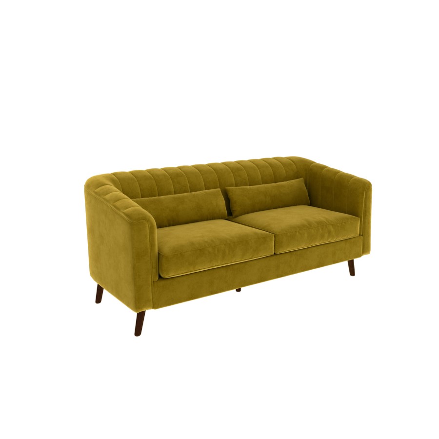 Lotti Green Velvet 3 Seater Sofa & 2 Seater Sofa Set