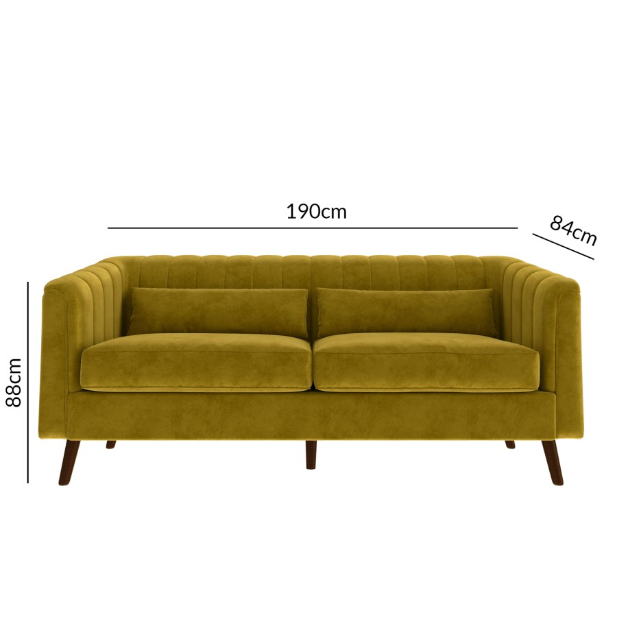 Lotti Green Velvet 3 Seater Sofa & 2 Seater Sofa Set