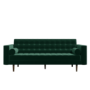 Mid Century Quilted Green Velvet 3 Seater and 2 Seater Sofa Set - Elba
