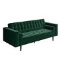 Mid Century Quilted Green Velvet 3 Seater and 2 Seater Sofa Set - Elba