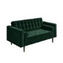Mid Century Quilted Green Velvet 3 Seater and 2 Seater Sofa Set - Elba