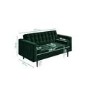Mid Century Quilted Green Velvet 3 Seater and 2 Seater Sofa Set - Elba