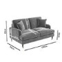 Silver Grey Velvet 2 Seater Sofa and Footstool Set- Payton