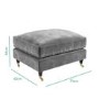 Silver Grey Velvet 2 Seater Sofa and Footstool Set- Payton