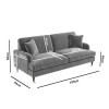 Sofa Set with 3 Seater &amp; 2 Seater in Grey Velvet - Payton