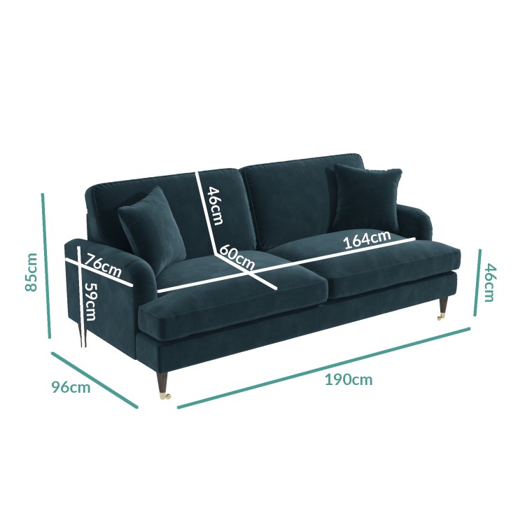 Blue Velvet Sofa Set - Payton