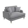 Grey Woven Fabric 2 Seater Sofa and Loveseat Set - Payton