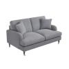Grey Woven Fabric 2 Seater Sofa and Loveseat Set - Payton