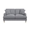 Grey Woven Fabric 2 Seater Sofa and Footstool Set - Payton