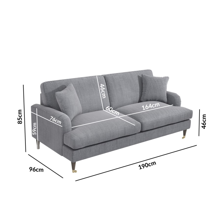 Grey Woven 3 Seater and 2 Seater Sofa Set - Payton