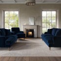BUN/SOF100/93325 Navy Velvet 3 Piece Sofa Set - Payton