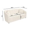 Cream Boucle 3 Seater Sofa with Matching Storage Footstool - Monroe