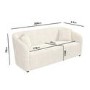 Cream Boucle 3 Seater Sofa with Matching Storage Footstool - Monroe