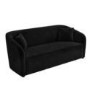 Black Velvet 3 Seater Sofa with Matching Storage Footstool - Monroe 