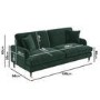 Dark Green Velvet 3 & 2 Seater Sofa Set - Payton