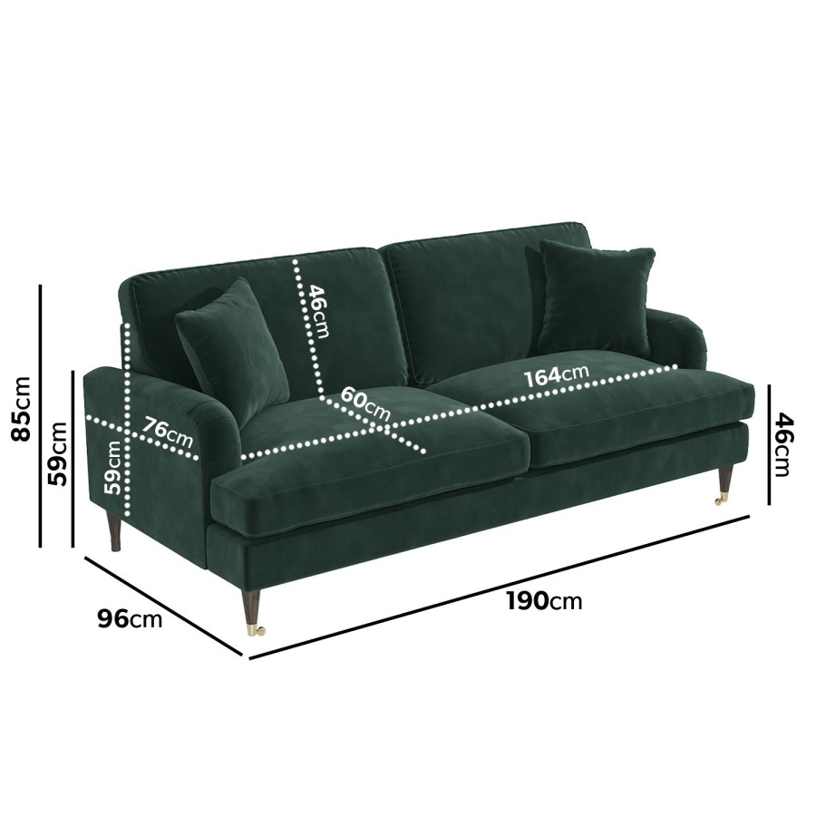 Dark Green Velvet 4 Piece Sofa Set - Payton