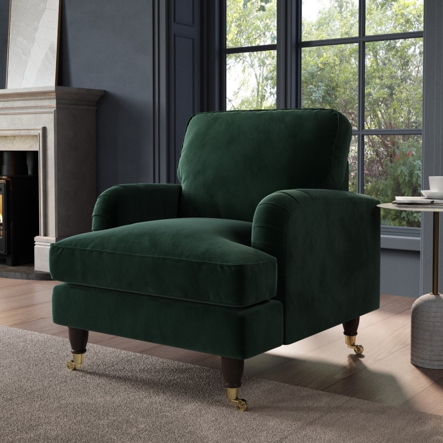 Dark Green Velvet 4 Piece Sofa Set - Payton