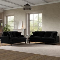 Black Velvet Sofa Set - Payton
