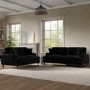 Black Velvet 3 & 2 Seater Sofa Set - Payton