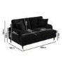 Black Velvet 3 Piece Sofa Set - Payton
