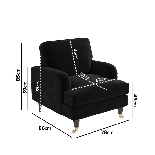 ALMOST PERFECT - Black Velvet Armchair - Payton