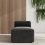 Grey Velvet 4 Seater U Shaped Modular Sofa - Hendrix