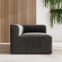Grey Velvet 4 Seater U Shaped Modular Sofa - Hendrix