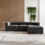 Grey Velvet 4 Seater Left Hand Facing L Shaped Modular Sofa - Hendrix