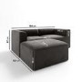 3 Seater Left Hand Facing L Shaped Modular Sofa in Grey Velvet- Hendrix