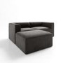 3 Seater Left Hand Facing L Shaped Modular Sofa in Grey Velvet- Hendrix