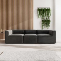 Grade A1 - Grey Velvet 4 Seater Modular Sofa - Hendrix