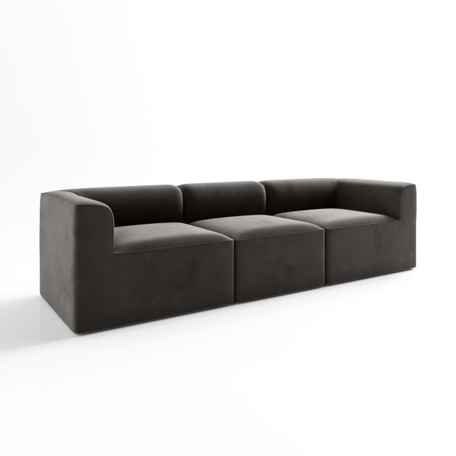 Grade A1 - Grey Velvet 4 Seater Modular Sofa - Hendrix