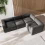 Grade A1 - 4 Seater Right Hand Facing Corner Modular Sofa in Grey Velvet - Hendrix