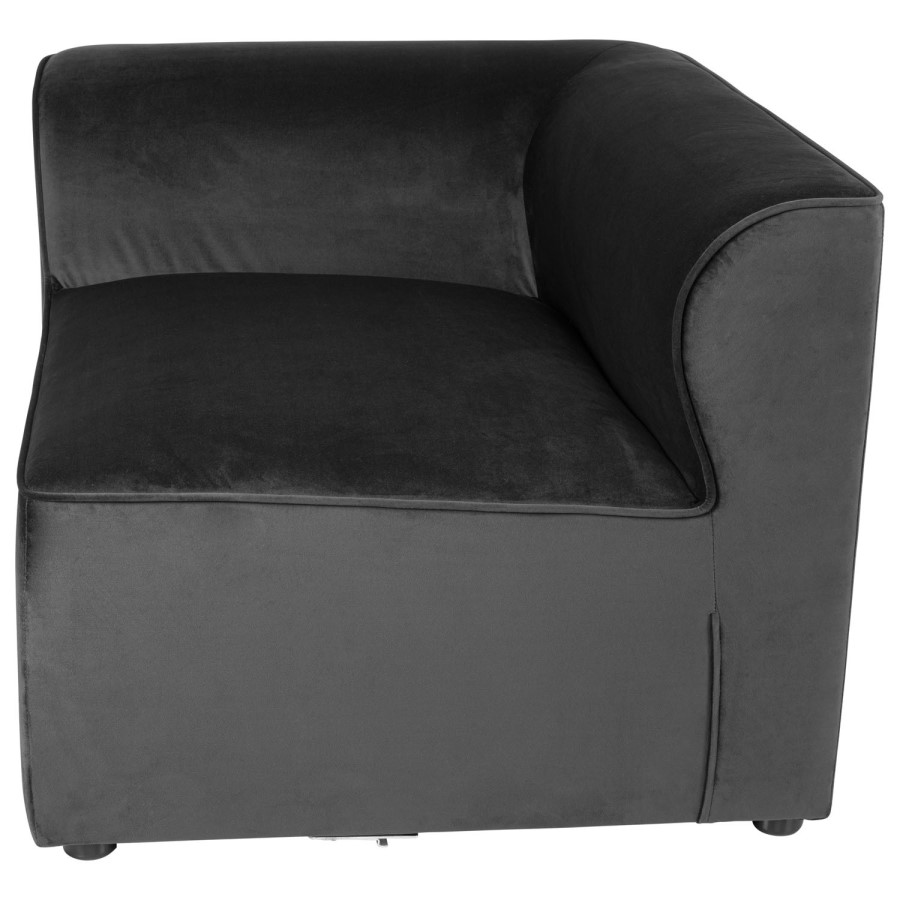 Grade A1 - 4 Seater Right Hand Facing Corner Modular Sofa in Grey Velvet - Hendrix