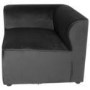 4 Seater Left Hand Facing Corner Modular Sofa in Grey Velvet - Hendrix