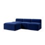Navy Velvet L Shaped Modular Sofa - Seats 3 - Hendrix