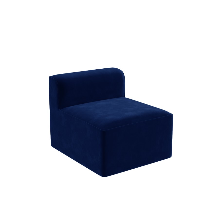 Navy Velvet L Shaped Modular Sofa - Seats 3 - Hendrix