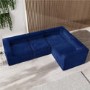 4 Seater Right Hand Facing Corner Modular Sofa in Navy Blue Velvet - Hendrix